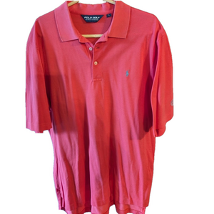 Ralph Lauren Polo men’s golf shirt size L pink and teal